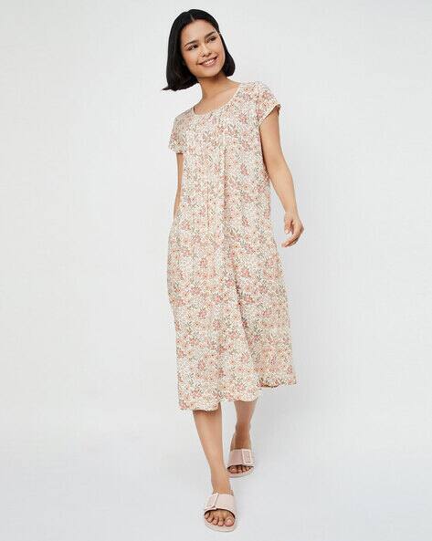 Women Floral Print Night Gown