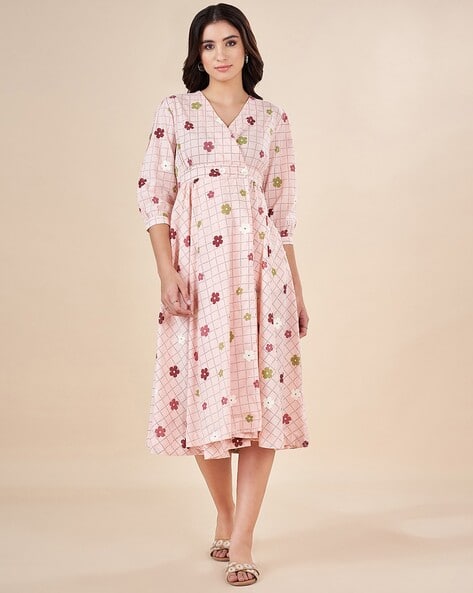 chinese dress ladies Buy Akkriti By Pantaloons Women's Rayon a-line Maxi Dress  (110058502_Maroon_Small) at Amazon.in
