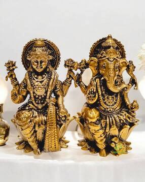 aakrati Set of 2 Laxmi Ganesha Brass Idol-picture-15