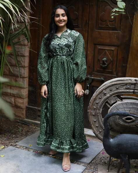 green and white formal dress Buy Beatnik A-line Dresses Polyester dresses Online for Women