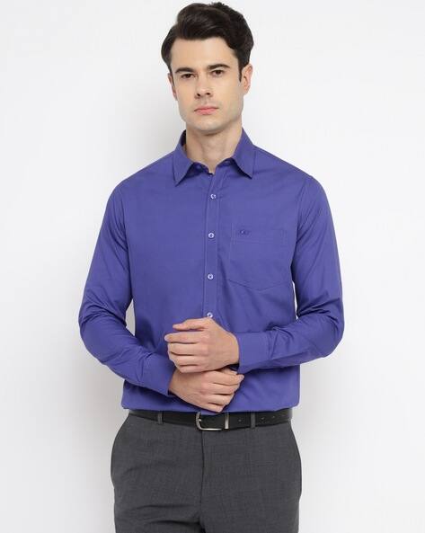 Allen Cooper Men Slim Fit Cotton Shirt