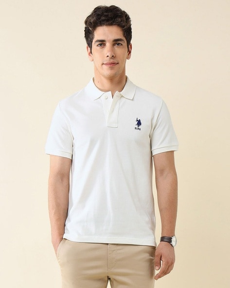 Men Slim Fit Polo T-Shirt with Logo Embroidery