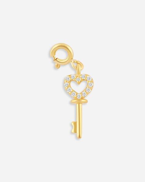 FIAN Women Sterling Silver Gold-Plated Key & Heart Charm