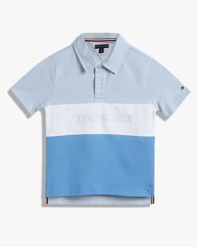 Boys Colourblock Regular Fit Polo T-Shirt