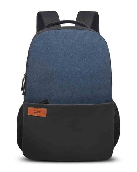 Men Colourblock Laptop Backpack with Zip Closure