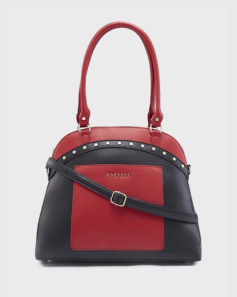 Women Colourblock Satchel Bag with Detachable Strap