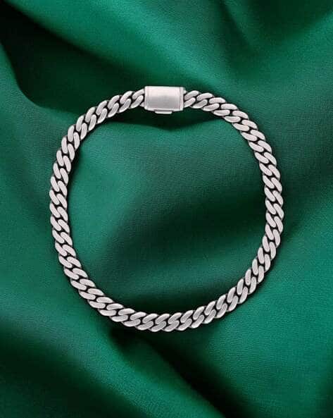 Men Sterling Silver Twist Cuban Link Bracelet
