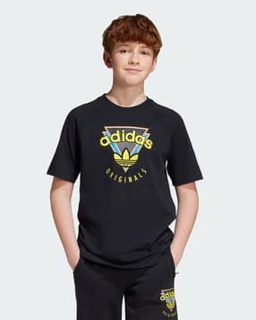 adidas kids Boys Brand Print Loose Fit Crew-Neck T-Shirt-picture-20