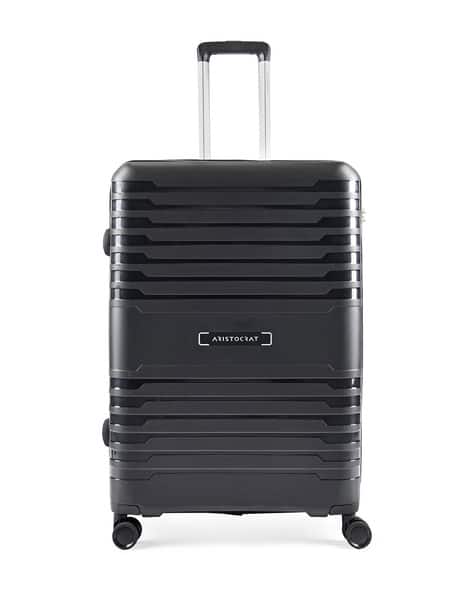 Men Typographic Print Trolley Bag with Number Lock