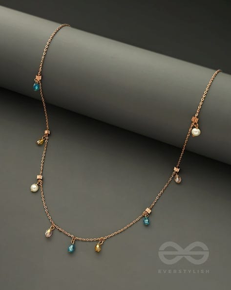Everstylish Women Rain In Paradise Pearls & Crystals Studded Necklace