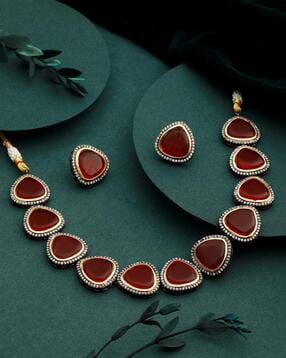 saraf rs jewellery Women Stones & Pearl Beaded Jewellery Set -picture-13