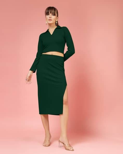 Women Crop Top with Trousers Set