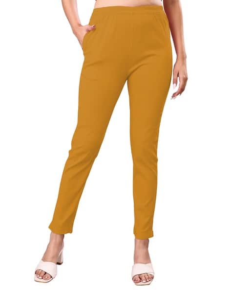 Buy Mustard Trousers Pants for Women by NEXSUS APPARELS Online