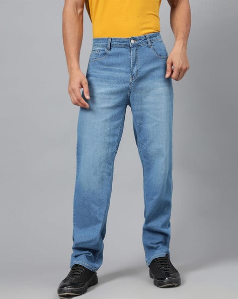 KOTTY Men Straight Fit Mid Rise Washed Jeans