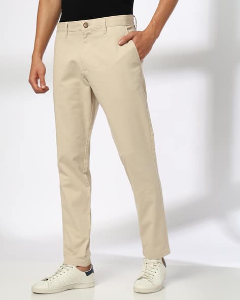 Buy Stone Beige Trousers Pants for Men by NETPLAY Online