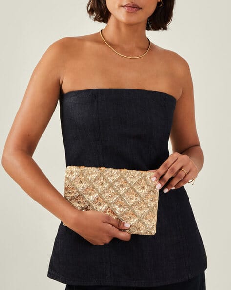 Women Hand Beaded Wristlet Clutch Bag