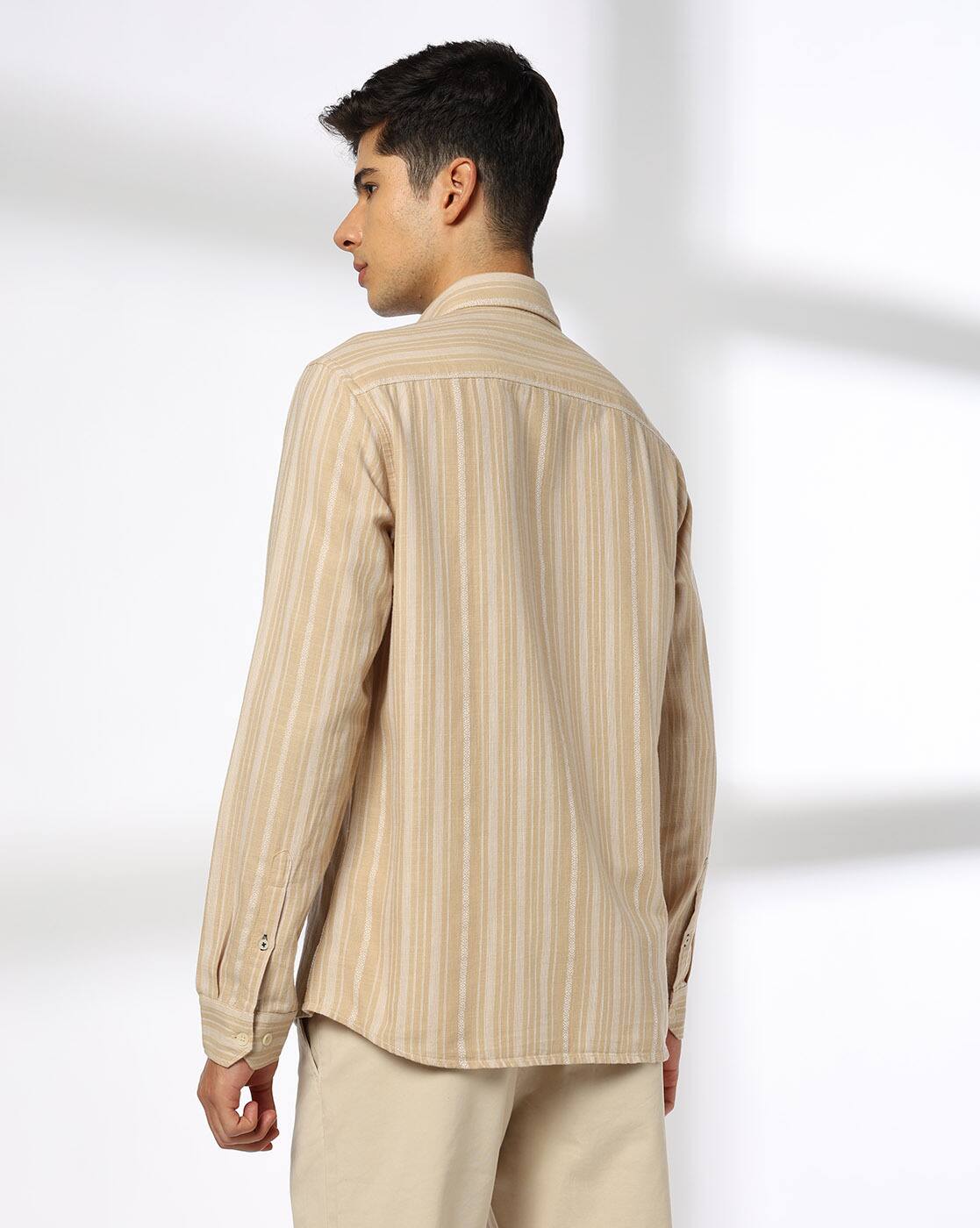 Buy Khaki Shirts for Men by NETPLAY Online