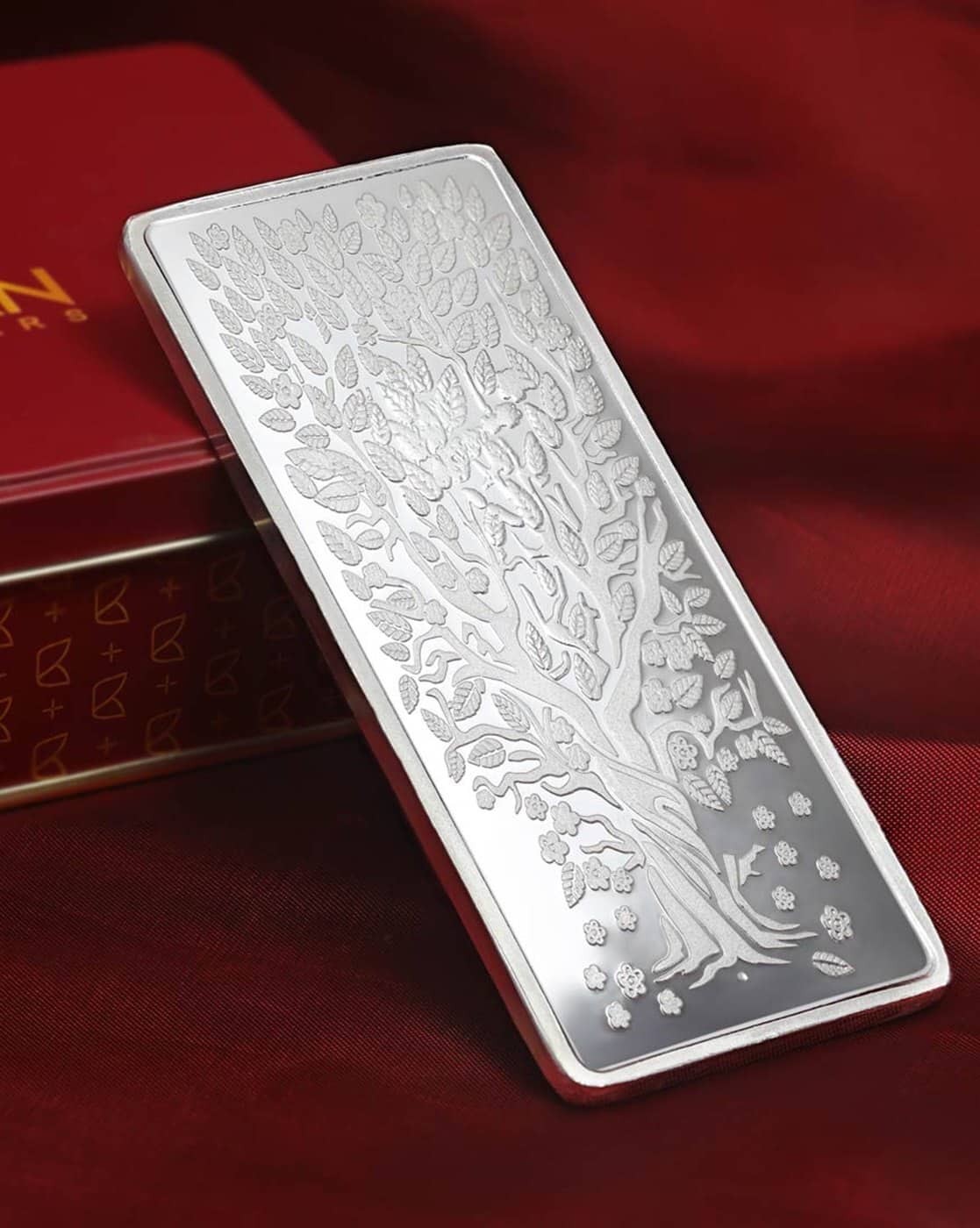 KALYAN JEWELLERS 100 Gm For Women (999, FreeSize) Pure Silver Leaf Bar For Women (Silver, FreeSize)