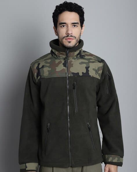 Men Camouflage Ripstop Dual Superbond Fleece Tactical Jacket