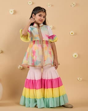 pspeaches Girls Embellished Flared Kurta Set-picture-23