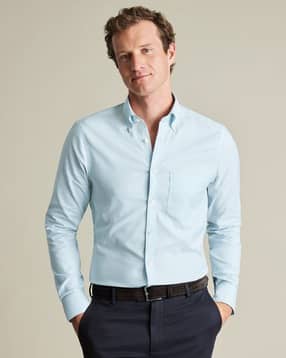 charles tyrwhitt Men Slim Fit Oxford Shirt with Spread Collar-picture-13