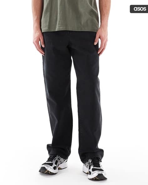 Lightly Washed Baggy Carpenter Jeans