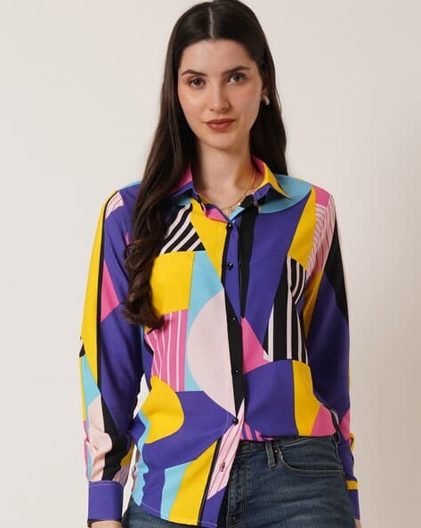 ZWERLON X AG Women Geometric Print Regular Fit Shirt