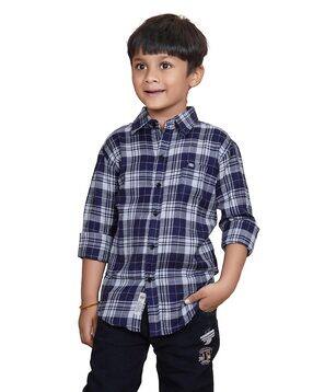 Boys Checked Regular Fit Shirt