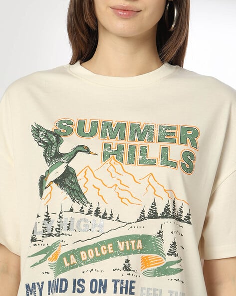 Buy DNMX Women Graphic Print Oversized Online | Ajio.com