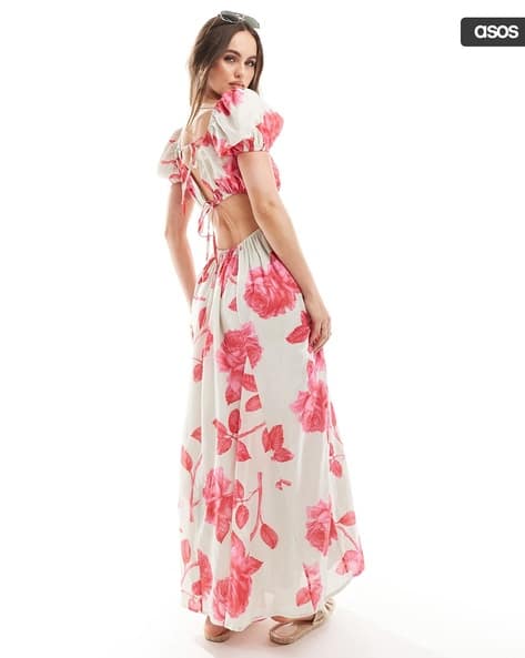 open lace back dress ASOS Satin Maxi Dress Rose Pink Size 16- Preloved – WARDROBE WILDERNESS main image 0