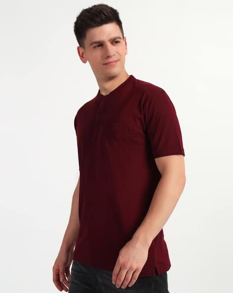 UNIBERRY Men Regular Fit Henley T-Shirt