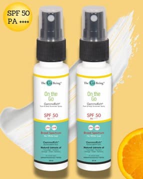 Pack of 2 SPF 50 PA++++ All Natural Sunscreen Spray 20 + 20 ml