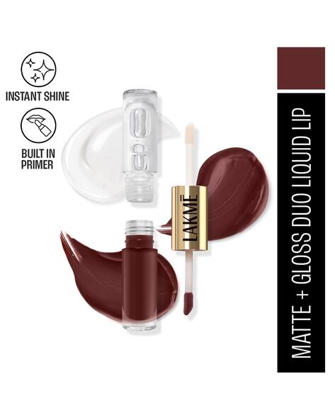 LAKME 9 to 5 Double Duty Matte to Glass Liquid Lip - Cocoa