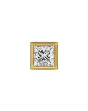 emori Men Yellow Gold Solitaire Lab Grown Diamond Stud Earring-picture-42