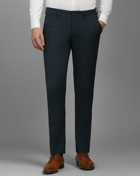 LOUIS PHILIPPE Men Flat Front Slim Fit Trousers