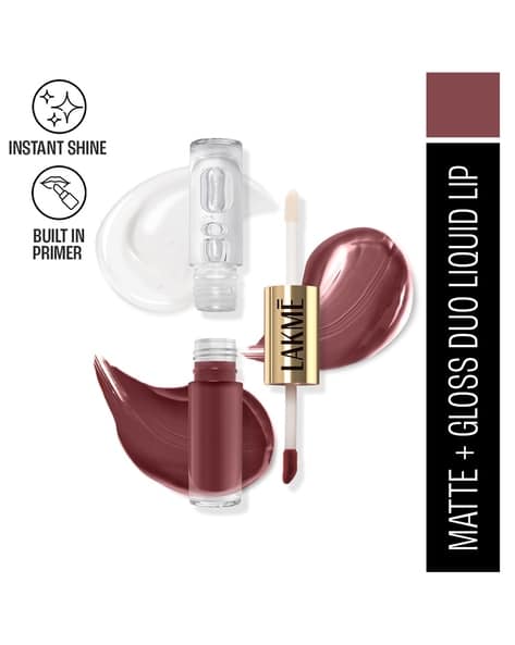 LAKME 9 to 5 Double Duty Matte to Glass Liquid Lip - Beachy Vibe