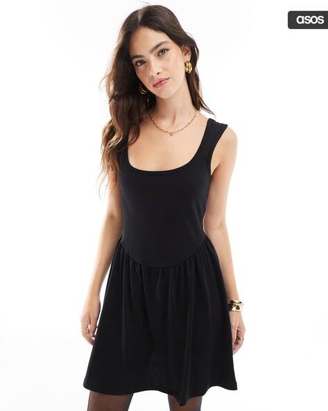 aubrey ruffle dress in black Aubrey Dress Satin Ivory main image 0