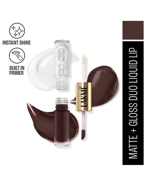 LAKME 9 to 5 Double Duty Matte to Glass Liquid Lip - Brown Sugar