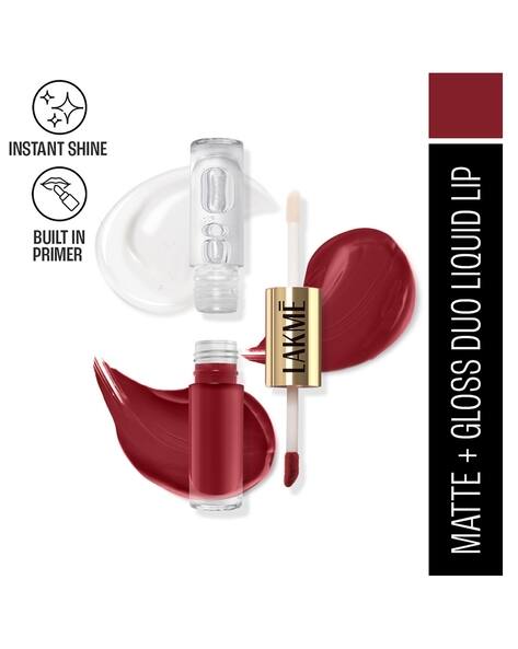 LAKME 9 to 5 Double Duty Matte to Glass Liquid Lip - Vintage Red