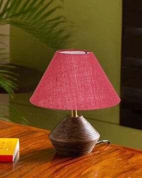 devansh Table Lamp with Shade & Wooden Base-picture-43