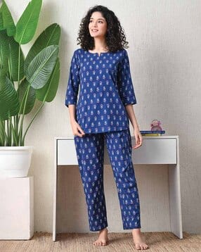 ichaa Women Floral Print Top & Pyjamas Set-picture-16