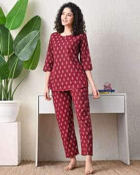 ichaa Women Floral Print Top & Pyjamas Set-picture-15