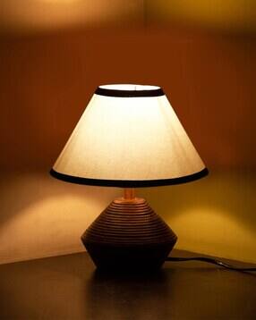 devansh Table Lamp with Shade & Wooden Base-picture-39
