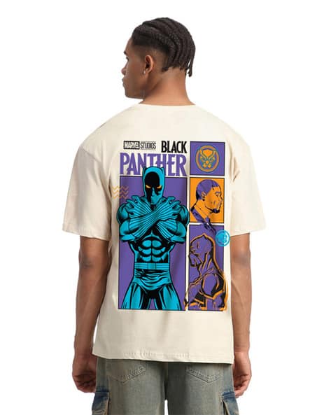 Buy VEIRDO Men Black Panther Print Overs Online | Ajio.com