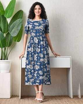 ichaa Women Floral Print Fit & Flare Dress-picture-24