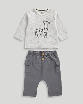 mothercare Boys Printed Cotton T-Shirt & Joggers Set-picture-28