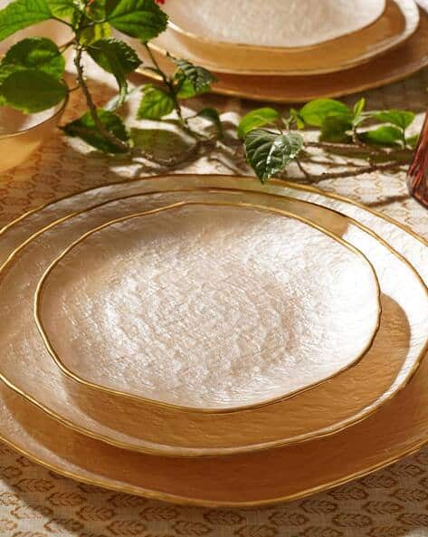 Buy Pure Home And Living Set of Dune Glass Dessert Plates