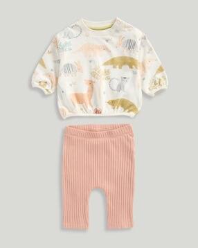 mothercare Boys Printed Cotton Sweat Top & Ribbed Leggings Set-picture-50