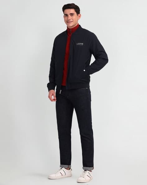 Men Brand Print Regular Fit Winter BomberJacket - Image 4