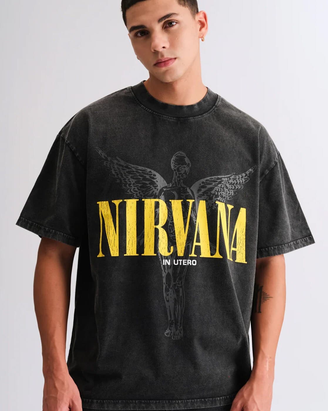 Buy BONKERS CORNER Nirvana - Men Typographic Pri Online | Ajio.com